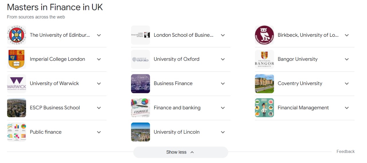 Masters of Finance in UK